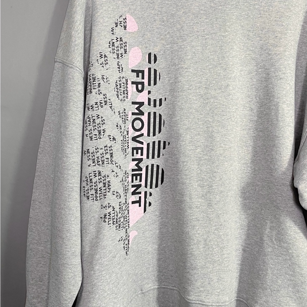 Free People FP Movement All Star Buti Logo Pullover Sweatshirt Oversized NWT - Picture 5 of 16